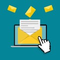 New Email on the laptop screen notification concept. Vector illustration Royalty Free Stock Photo