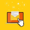 New Email on the laptop screen notification concept. Vector illustration Royalty Free Stock Photo