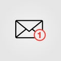 New email notification icon. Unread email sign. Vector illustration for web and mobile app design Royalty Free Stock Photo