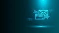New email spam notification alert with warning caution, Email security warning, Junk and trash mail and compromised information,