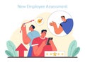 New Employee Assessment concept. Evaluating progress