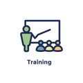 New Employee Hiring Process icon - person training new recruits