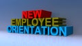 New employee orientation on blue Royalty Free Stock Photo