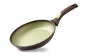 new empty frying green pan isolated on white background. Royalty Free Stock Photo