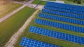 New Energy. Solar Energy Panels. Alternative electricity source. Aerial view of solar photovoltaic panels Royalty Free Stock Photo