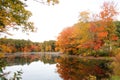 New ENgland Fall Colors, And Reflections Of On Pond.