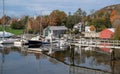 New England Harbor in Autumn Royalty Free Stock Photo