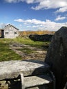 New England: maple sugar shack in autumn fall v Royalty Free Stock Photo