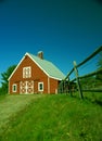 New England red barn and fence Royalty Free Stock Photo