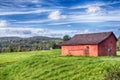 New england red barn landscape Royalty Free Stock Photo