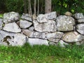 New England stone walls can be centuries old Royalty Free Stock Photo