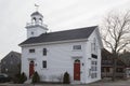 New England town hall on sea, near Glouchester, Massachusetts, USA