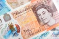 New UK Pound Notes Royalty Free Stock Photo