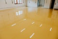 New epoxy floor in warehouse factory. Construction series Royalty Free Stock Photo