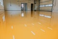 New epoxy floor in warehouse factory. Construction series Royalty Free Stock Photo