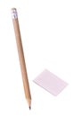 New Eraser and old pencil Royalty Free Stock Photo