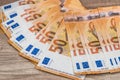 50 new euro banknote as background Royalty Free Stock Photo