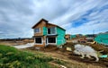 New family homes under construction in the suburbs Edmonton Alberta Canada Royalty Free Stock Photo