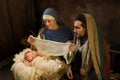 New family live nativity scene Royalty Free Stock Photo