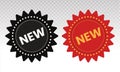 New feature or Product badge vector flat icons for apps and websites on a transparent background