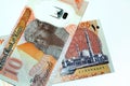 The new first Egyptian 10 LE EGP ten pounds plastic polymer banknote features Administrative capital's grand mosque