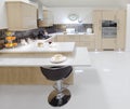 New fitted beech kitchen Royalty Free Stock Photo