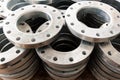 New flanges in the workshop Royalty Free Stock Photo