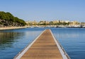 New floating pier in the gulf of Pieta in Malta