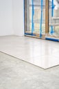 New floor tiles, installation Royalty Free Stock Photo