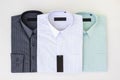 Three of new men`s dress shirts Royalty Free Stock Photo