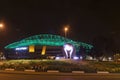 The New Netanya football stadium illuminated at night Israel