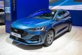 New Ford Focus Estate car at the Brussels Autosalon European Motor Show. Brussels, Belgium - January 13, 2023