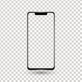 New frameless phone front black vector drawing eps10 format isolated on white background - vector Royalty Free Stock Photo