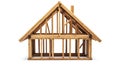 New framing construction of house on white background Royalty Free Stock Photo