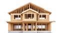 New framing construction of house on white background Royalty Free Stock Photo
