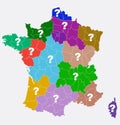 New French regions. Nouvelles regions de France. Royalty Free Stock Photo