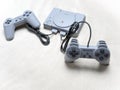 New game console Sony PlayStation with joysticks 07 04 2019 Royalty Free Stock Photo