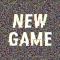 New Game glitch text. Anaglyph 3D effect. Technological retro background. Vector illustration. Creative web template
