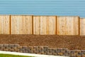 New Garden Wood Fence by House Exterior Royalty Free Stock Photo