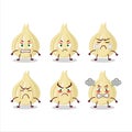 New garlic cartoon character with various angry expressions
