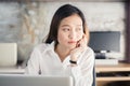 New generation asians business woman using laptop at office Royalty Free Stock Photo