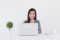 New generation asians business woman using laptop,Asian women si