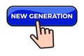 New Generation button and finger click cursor Royalty Free Stock Photo