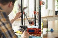 New generation of 3D Printing Machine printing a piece of plastic. For use in small spaces, Office or Private use