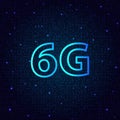 The new generation of high-speed mobile technology for connecting Internet 6G.