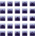New glass dark blue icons, buttons Royalty Free Stock Photo