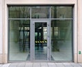 New glass door to the new office building Royalty Free Stock Photo