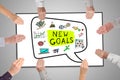 New goals concept on a whiteboard Royalty Free Stock Photo