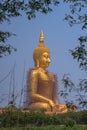 The new golden coloring work of Big Buddha in Ang Thong province