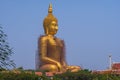 The new golden coloring work of Big Buddha in Ang Thong province